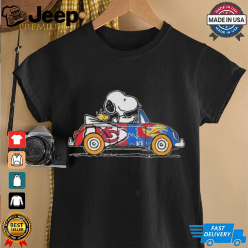 Snoopy And Woodstock Driver Car Chiefs And Jayhawks 2024 Shirt