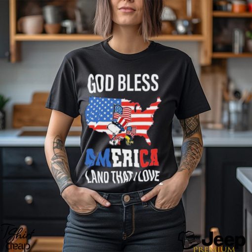 Snoopy And Woodstock God Bless The America Land That I Love Patriot Proud shirt