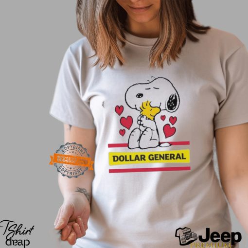 Snoopy And Woodstock Loves Dollar General Logo Shirt