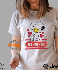 Snoopy And Woodstock Loves H E B Logo Shirt