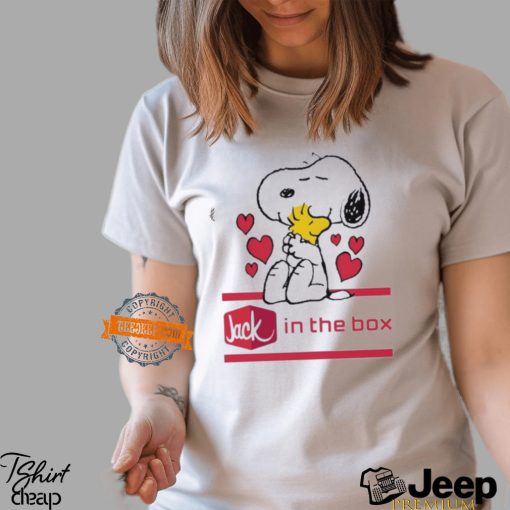 Snoopy And Woodstock Loves Jack In The Box Logo Shirt