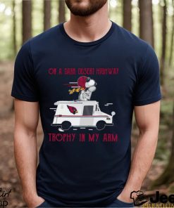 Snoopy Arizona Cardinals on a dark desert highway trophy in my arm shirt