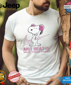 Snoopy Breast Cancer Warrior Just Beat It 2024 T Shirt White