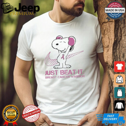 Snoopy Breast Cancer Warrior Just Beat It 2024 T Shirt White