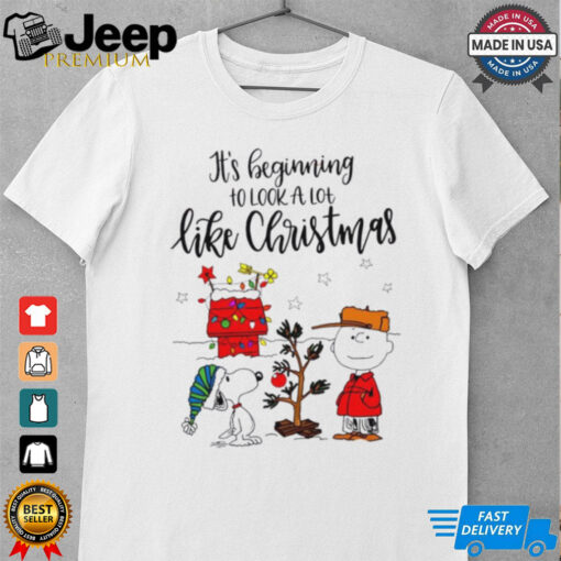 Snoopy Charlie Brown Peanuts it’s beginning to look a lot like Christmas shirt