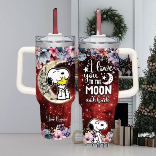 Snoopy Customized 40 Oz Tumbler I Love You To The Moon and Back