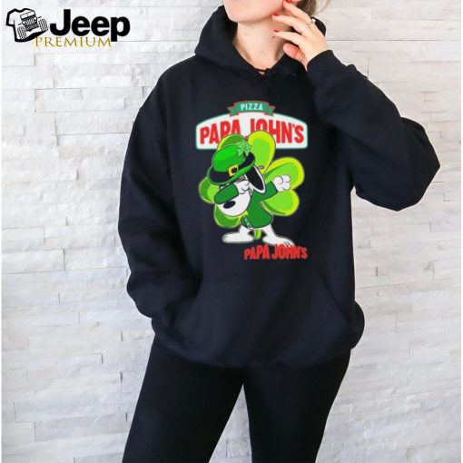 Snoopy Dabbing Papa John’s Pizza logo St Patrick’s Day 2024 shirt