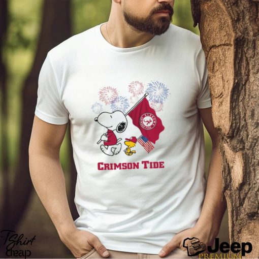 Snoopy Football Happy 4th Of July Alabama Crimson Tide Shirt