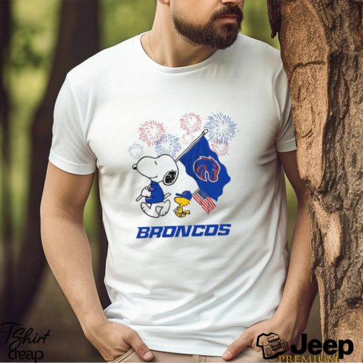 Snoopy Football Happy 4th Of July Boise State Broncos Shirt