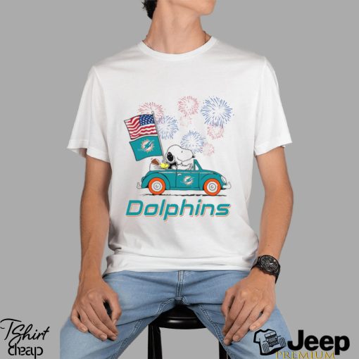 Snoopy Football Happy 4th Of July Miami Dolphins Shirt