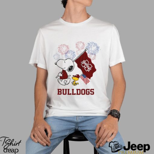 Snoopy Football Happy 4th Of July Mississippi State Bulldogs Shirt