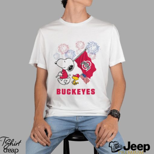 Snoopy Football Happy 4th Of July Ohio State Buckeyes Shirt