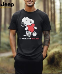 Snoopy I Think I'm In Love Adult T Shirt