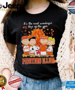 Snoopy Illinois Fighting Illini Fall the most beautiful time of the year shirt