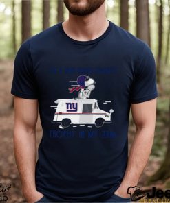 Snoopy New York Giants on a dark desert highway trophy in my arm shirt