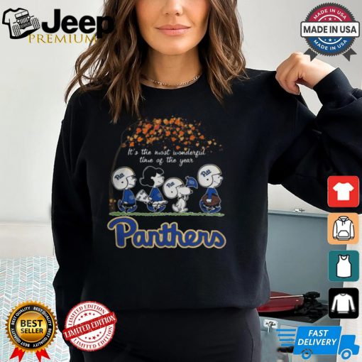 Snoopy Peanuts X Pitt Panthers Fall It’S The Most Beautiful Time Of The Year Shirt