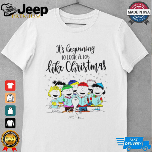 Snoopy Peanuts it’s beginning to look a lot like Christmas music shirt