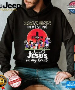 Snoopy Ravens In My Veins Jesus In My Heart Moon Shirt