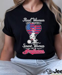 Snoopy Real Women Love Baseball Smart Women Love The Cleveland Indians Shirt