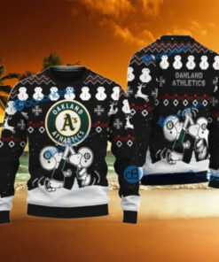 Snoopy Winter Wonderland Oakland Athletics Ugly Christmas Sweater