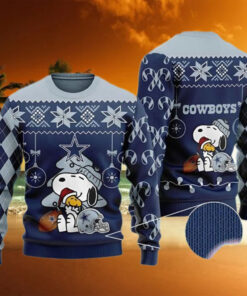 Snoopy Woodstock Dallas Cowboys Christmas Ugly Sweater