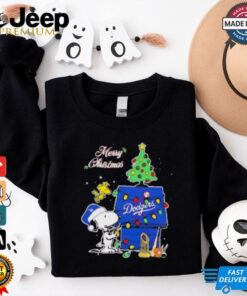 Snoopy Woodstock Merry Christmas Los Angeles Dodgers shirt