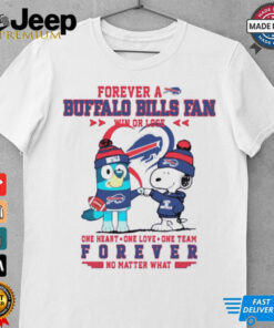 Snoopy and Bluey forever a Buffalo Bills fan win or lose shirt