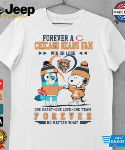 Snoopy and Bluey forever a Chicago Bears fan win or lose shirt