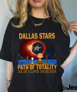 Snoopy and Charbown Dallas Stars NHL path of totality Solar Eclipse shirt