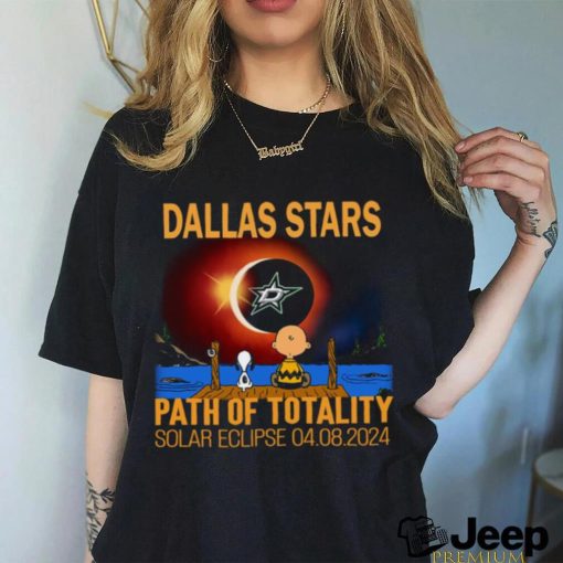 Snoopy and Charbown Dallas Stars NHL path of totality Solar Eclipse shirt