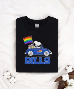 Snoopy and Woodstock Driving Car Buffalo Bills Pride Flag shirt