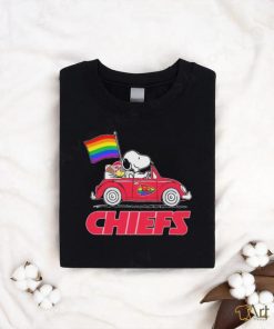 Snoopy and Woodstock Driving Car Kansas City Chiefs Pride Flag shirt