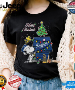 Snoopy and Woodstock Los Angeles Godgers 2024 World Champions cup Merry Christmas shirt