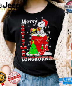 Snoopy and Woodstock Merry Christmas Texas Longhorns shirt