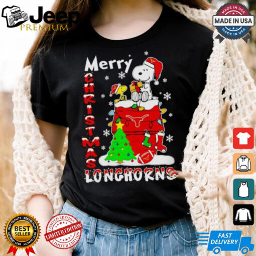 Snoopy and Woodstock Merry Christmas Texas Longhorns shirt