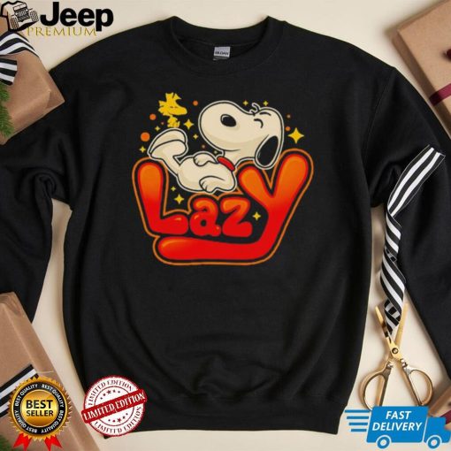 Snoopy and Woodstock Peanuts lazy beagle shirt