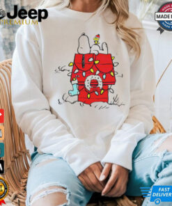 Snoopy and Woodstock Peanuts wishful thinking Christmas shirt