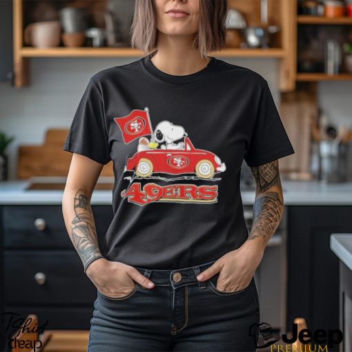 Snoopy and Woodstock Riding Car San Francisco 49Ers Super Bowl LVIII Shirt