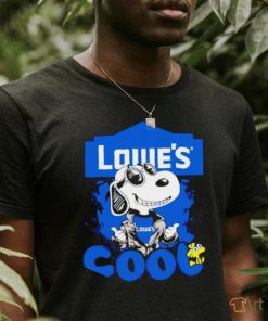 Snoopy and Woodstock cool Lowe’s logo shirt