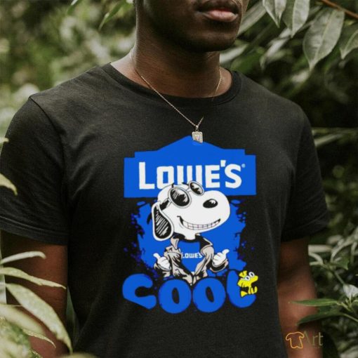 Snoopy and Woodstock cool Lowe’s logo shirt