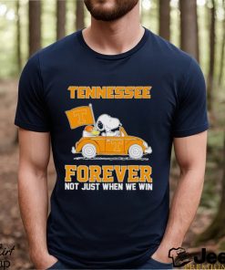 Snoopy and Woodstock driving car Tennessee forever not just when we win shirt