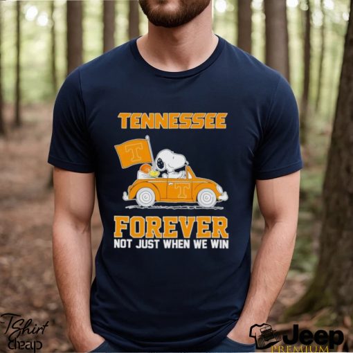 Snoopy and Woodstock driving car Tennessee forever not just when we win shirt