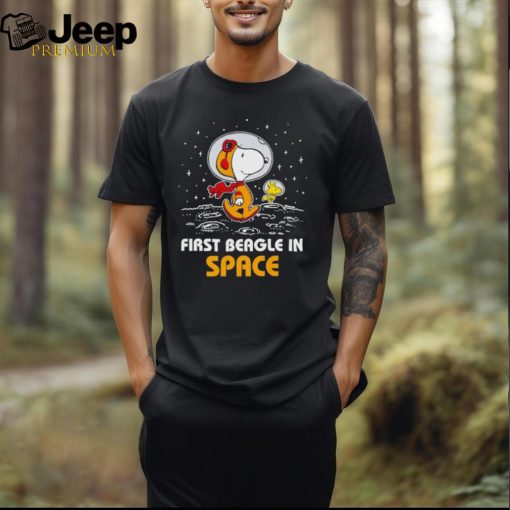 Snoopy and Woodstock first beagle in space shirt