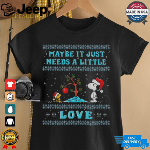 Snoopy and Woodstock maybe it just needs love Christmas shirt