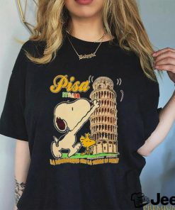 Snoopy and Woodstock pisa Italia la raddrizziamo noi la torre di pisa shirt