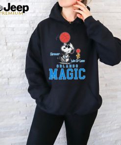 Snoopy and Woodstock spin basketball Orlando Magic forever win or lose shirt