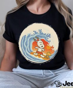 Snoopy and Woodstock surfing shirt