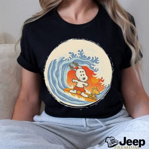 Snoopy and Woodstock surfing shirt