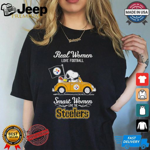 Snoopy and friend Peanuts Pittsburgh Steelers real women love football smart women love Steelers shirt