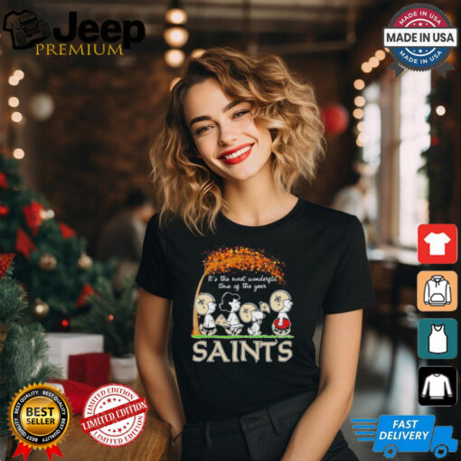 Snoopy and friends Peanuts X New Orleans Saints it’s the most wonderful time of the year shirt